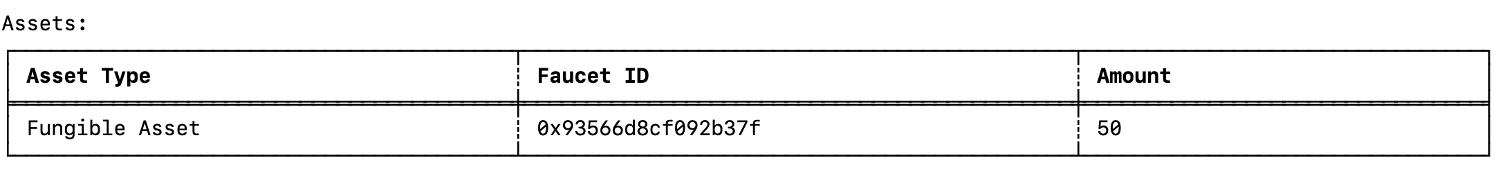 Result of listing miden accounts