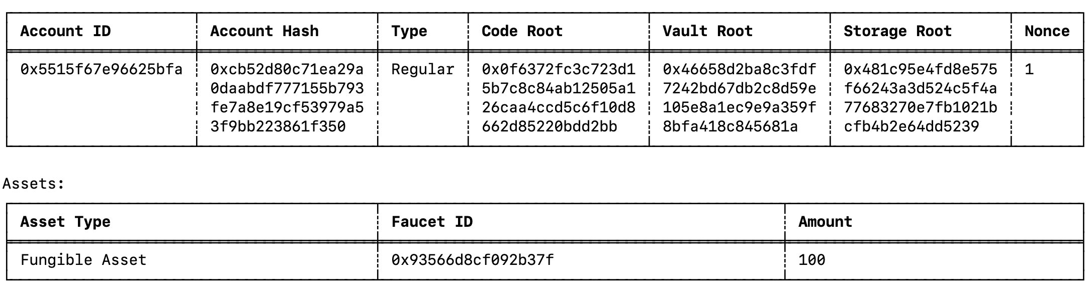 Viewing account vault with funds